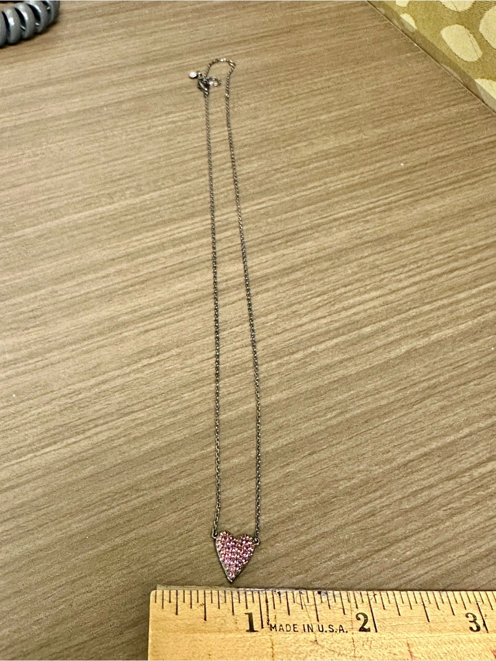 Origami Owl Pink Crystal Triangle Pendant Necklace